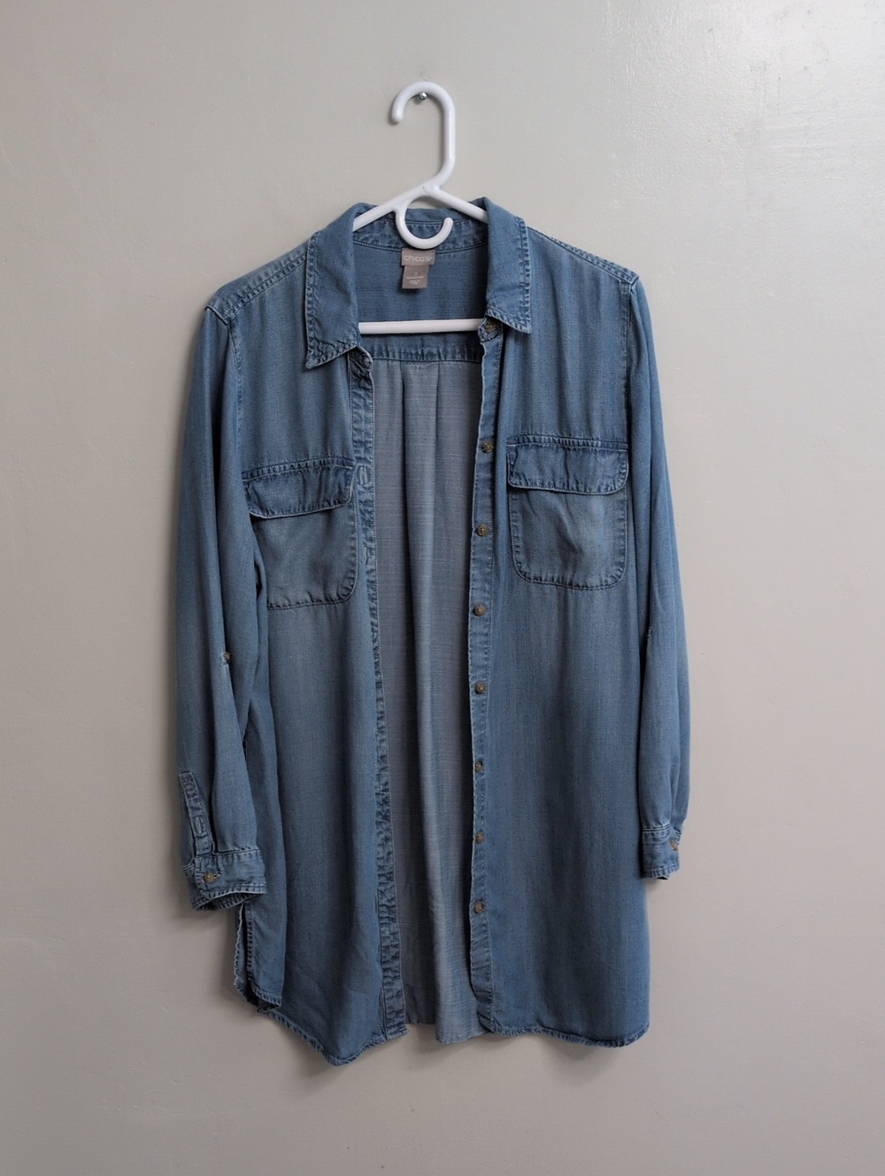 Chicos Tencel Lyocell Button Denim Tunic